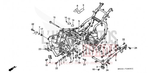 CARROSSERIE DE CHASSIS GL1500J de 1988